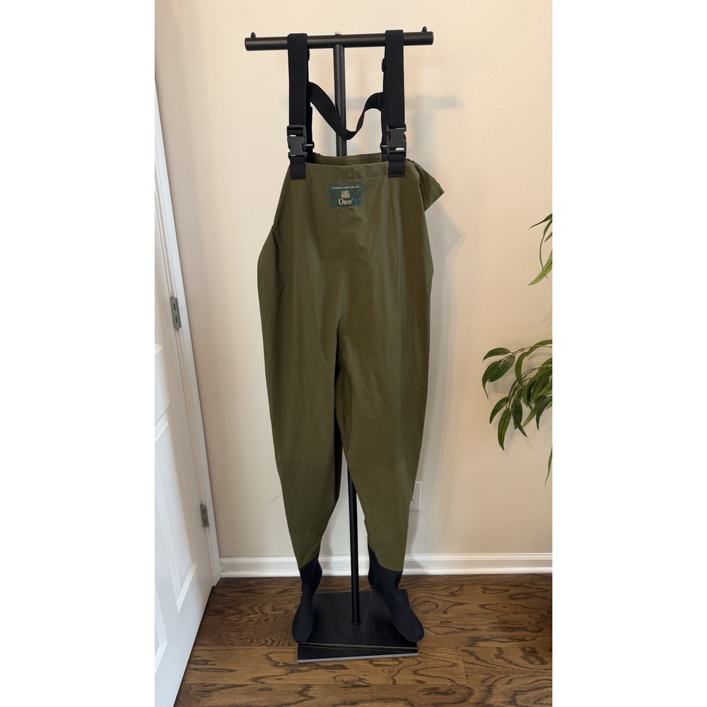 Vintage Orvis Chest Waders Mens Size M/L Green Polyester Stockingfoot Fishing
